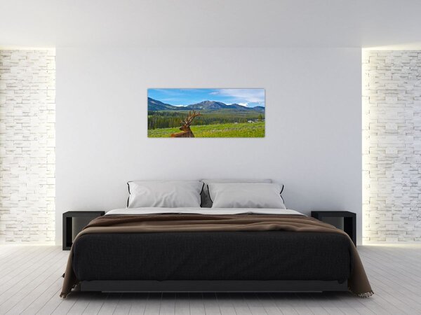 Slika - Jelen na livadi (120x50 cm)