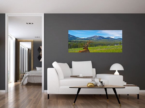 Slika - Jelen na livadi (120x50 cm)