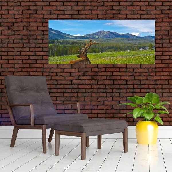 Slika - Jelen na livadi (120x50 cm)