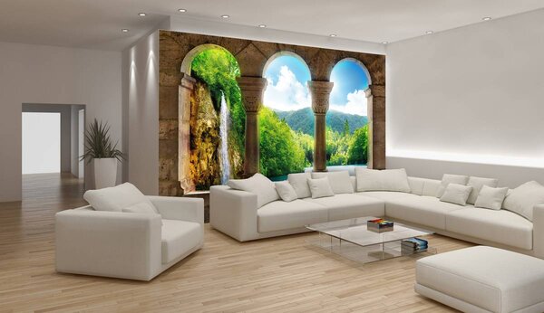 Foto tapeta - Pogled na stupove slapa (152,5x104 cm)