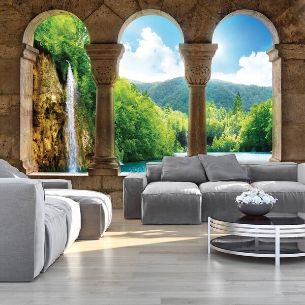 Foto tapeta - Pogled na stupove slapa (152,5x104 cm)
