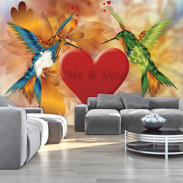 Foto tapeta - Ptičja ljubav (152,5x104 cm)