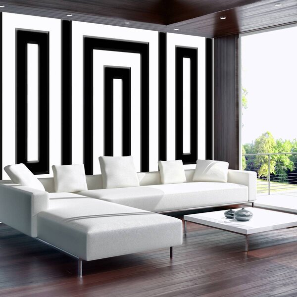 Foto tapeta - Crno-bijeli labirint (152,5x104 cm)