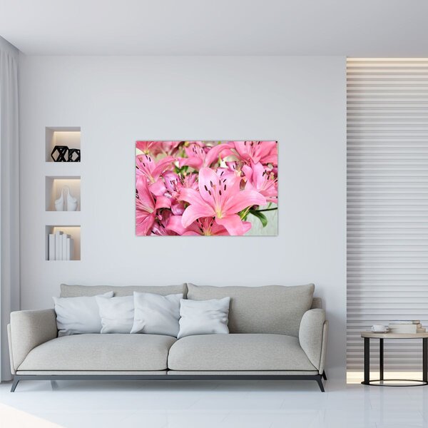 Slika - Ružičasti ljiljani (90x60 cm)