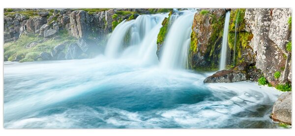 Slika - Stijene sa slapovima (120x50 cm)