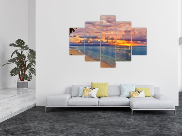 Slika - Zalazak sunca na plaži (150x105 cm)