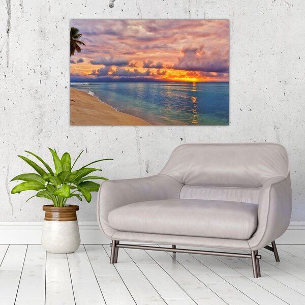 Slika - Zalazak sunca na plaži (90x60 cm)