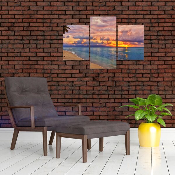 Slika - Zalazak sunca na plaži (90x60 cm)