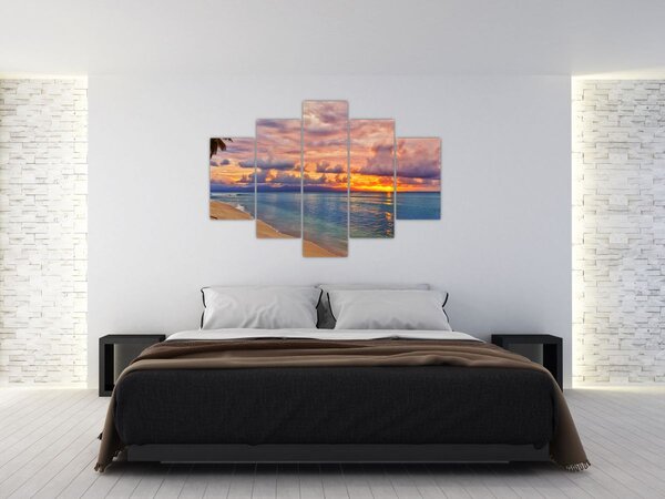 Slika - Zalazak sunca na plaži (150x105 cm)
