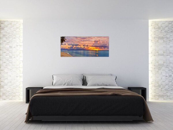 Slika - Zalazak sunca na plaži (120x50 cm)