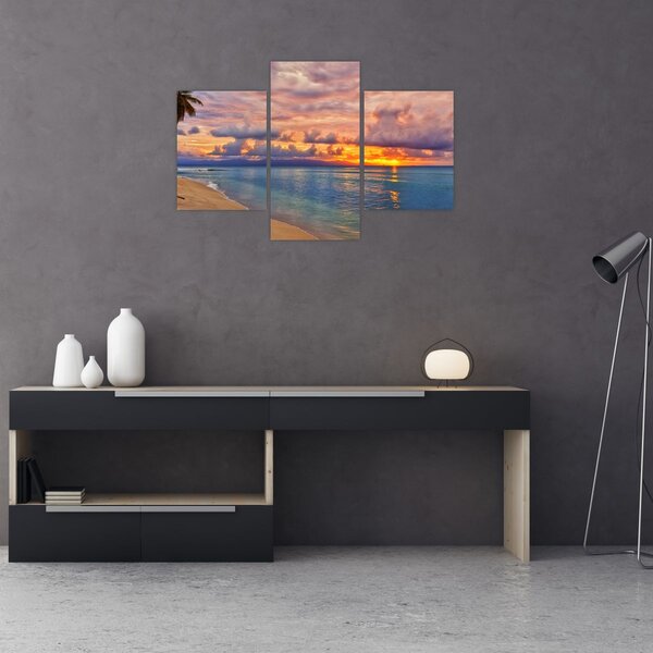 Slika - Zalazak sunca na plaži (90x60 cm)