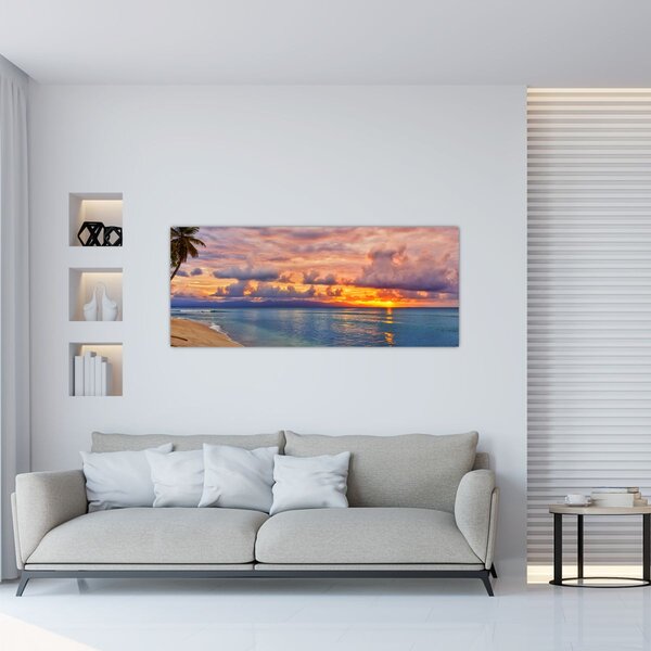Slika - Zalazak sunca na plaži (120x50 cm)