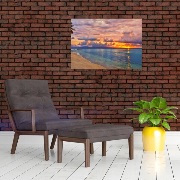 Slika - Zalazak sunca na plaži (70x50 cm)