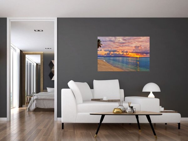 Slika - Zalazak sunca na plaži (90x60 cm)