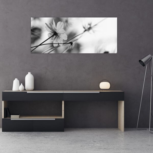 Slika - Crno-bijelo cvijeće (120x50 cm)