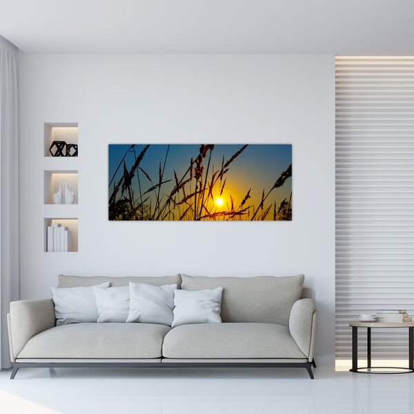 Slika - Zalazak sunca na livadi (120x50 cm)