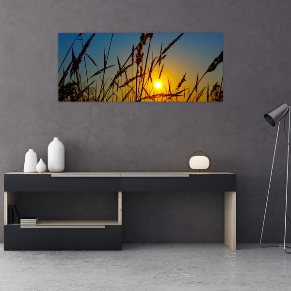 Slika - Zalazak sunca na livadi (120x50 cm)