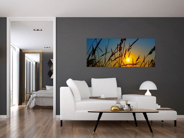 Slika - Zalazak sunca na livadi (120x50 cm)