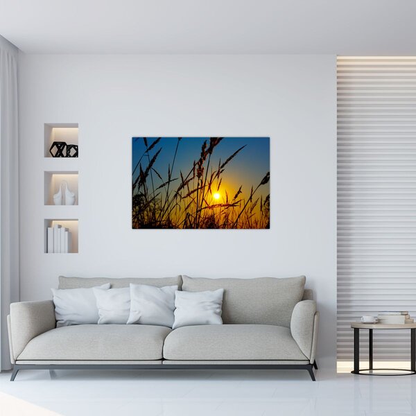 Slika - Zalazak sunca na livadi (90x60 cm)