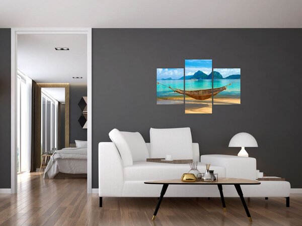 Slika viseće mreže na plaži 3 (90x60 cm)