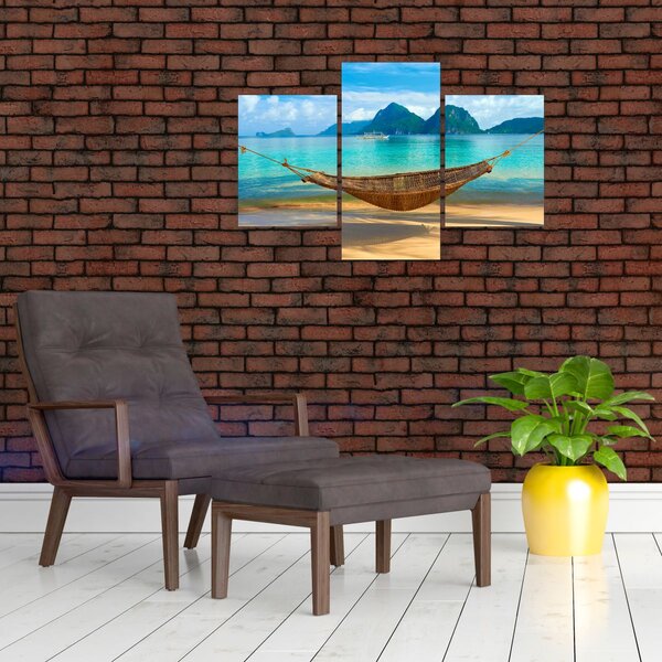 Slika viseće mreže na plaži 3 (90x60 cm)
