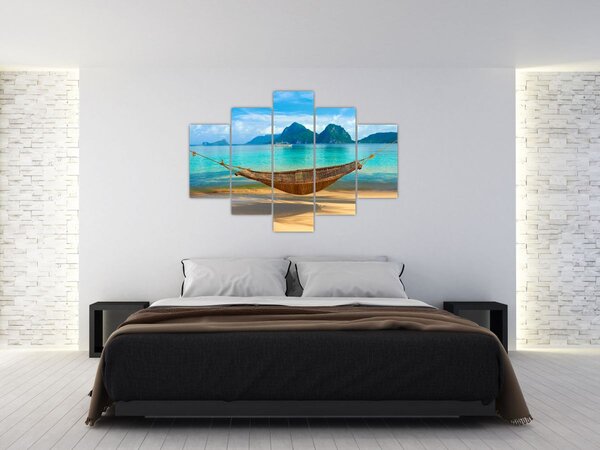 Slika viseće mreže na plaži 3 (150x105 cm)