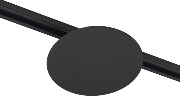 Moderna crna stropna svjetiljka za 1-fazni sustav tračnica s 2 svjetla - Iconic Pulley