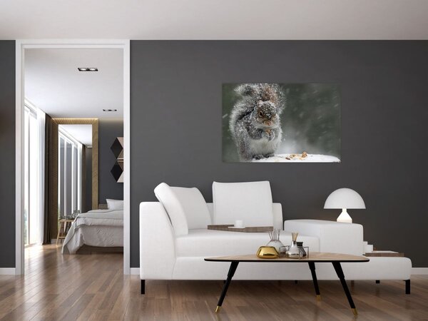 Slika - Vjeverica zimi (90x60 cm)