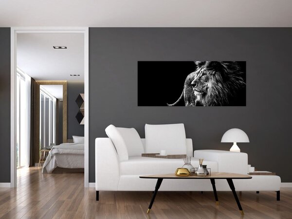 Slika - Lav, crno-bijeli (120x50 cm)