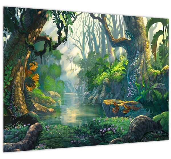 Slika - Ilustracija tropske šume (70x50 cm)