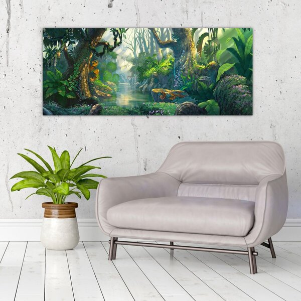 Slika - Ilustracija tropske šume (120x50 cm)