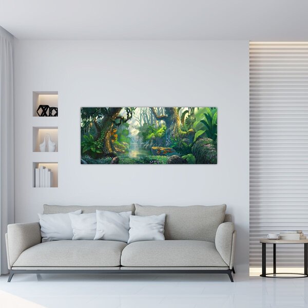 Slika - Ilustracija tropske šume (120x50 cm)