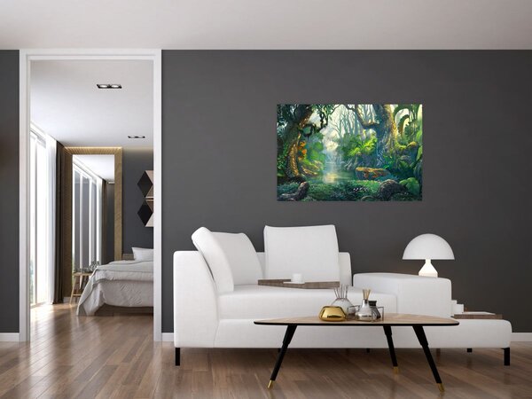 Slika - Ilustracija tropske šume (90x60 cm)