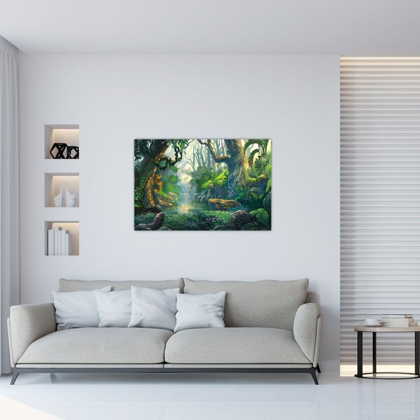 Slika - Ilustracija tropske šume (90x60 cm)