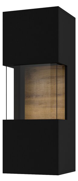 Zondo.hr Zidna vitrina Avernic tip 07 (onyx crna + hrast wotan). Akcija -18%. 1042062