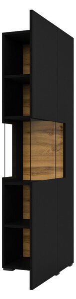 Zondo.hr Vitrina Avernic tip 05 (onyx crna + hrast wotan). Akcija -15%. 1042061