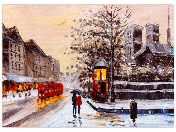 Slika -Slikani zimski grad (70x50 cm)