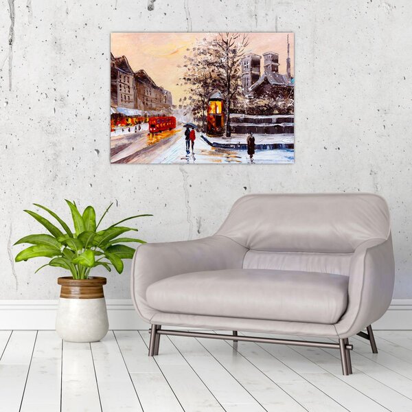 Slika -Slikani zimski grad (70x50 cm)