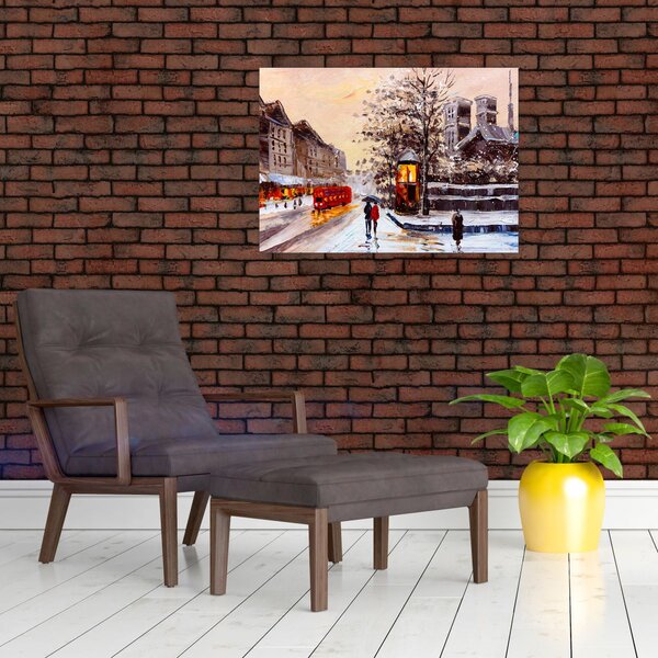 Slika -Slikani zimski grad (70x50 cm)