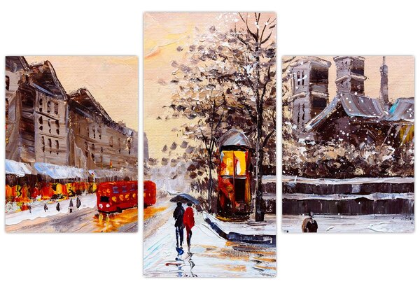 Slika -Slikani zimski grad (90x60 cm)