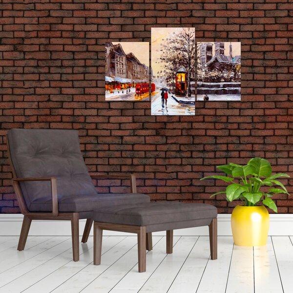 Slika -Slikani zimski grad (90x60 cm)