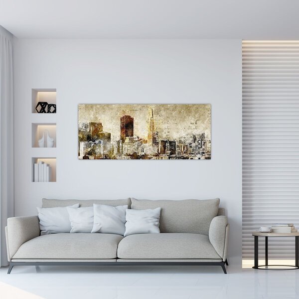 Slika - Umjetnički izveden grad (120x50 cm)