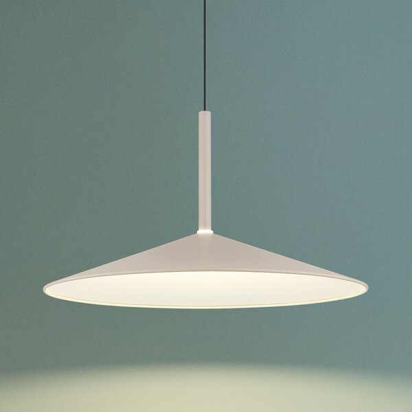Globo LED viseća svjetiljka Lampone, boje pijeska, Ø 47 cm, metal, Soft-Lift, Bež, Dnevni boravak/blagovaonica, Metal