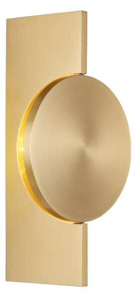 Globo Jasper LED zidna svjetiljka, visina 28 cm, mat mjed, metal, Zlato / mjed, Dnevni boravak/blagovaonica, Metal