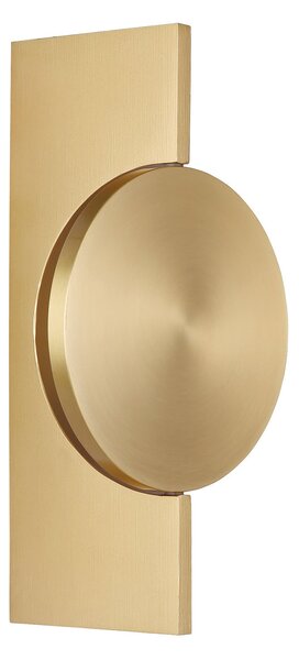 Globo Jasper LED zidna svjetiljka, visina 28 cm, mat mjed, metal, Zlato / mjed, Dnevni boravak/blagovaonica, Metal