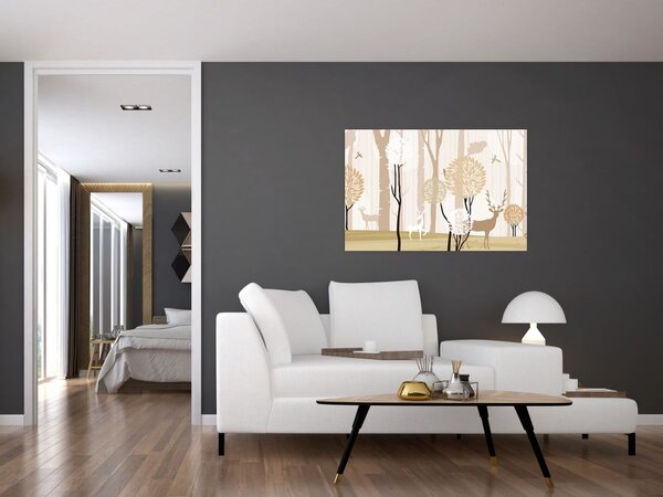 Slika - Ilustrirana šuma (90x60 cm)