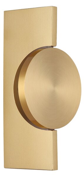 Globo Jasper LED zidna svjetiljka, visina 20 cm, mat mjed, metal, Zlato / mjed, Dnevni boravak/blagovaonica, Metal
