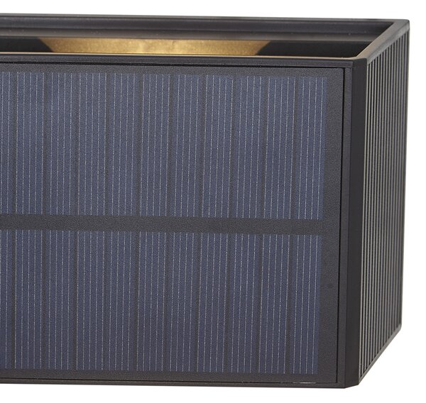 Vanjska zidna svjetiljka crna uklj. LED 2-svjetla IP65 Solarna - Christof