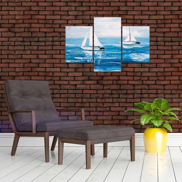Slika - Slikane jahte na moru (90x60 cm)
