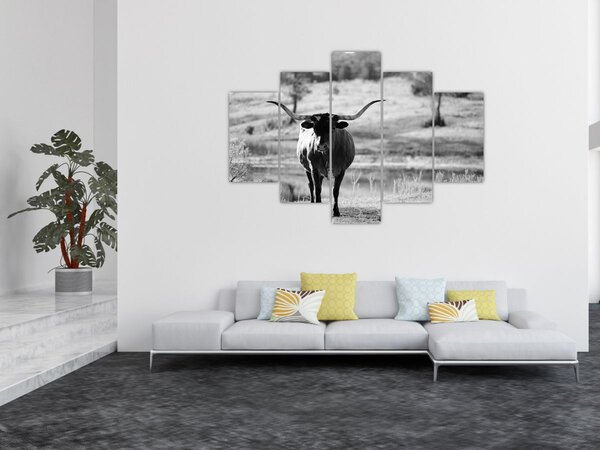 Slika - Krava, crno-bijela (150x105 cm)